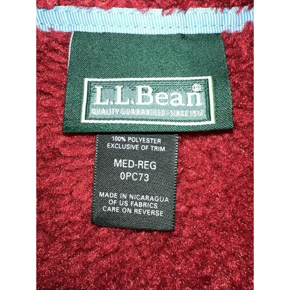 WOMENS L L BEAN MONKEY FLEECE RASPBERRY JACKET SIZE MEDIUM - Picture 9 of 9